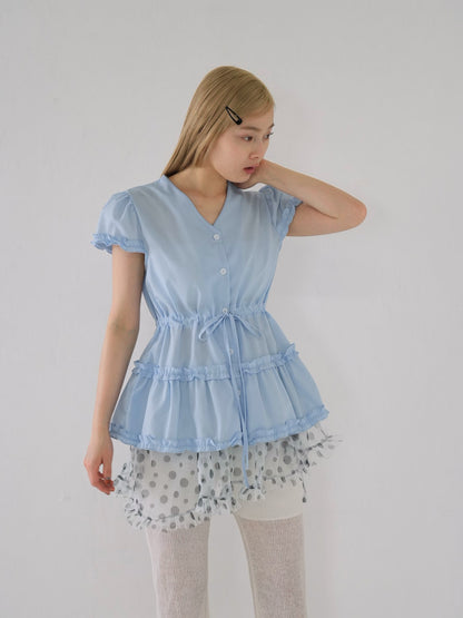 hem frill blouse