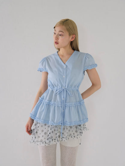 hem frill blouse