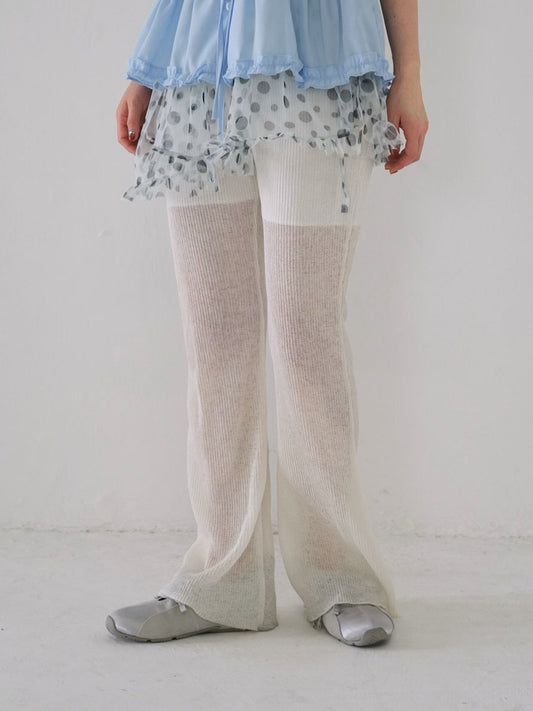 sheer pleats pants