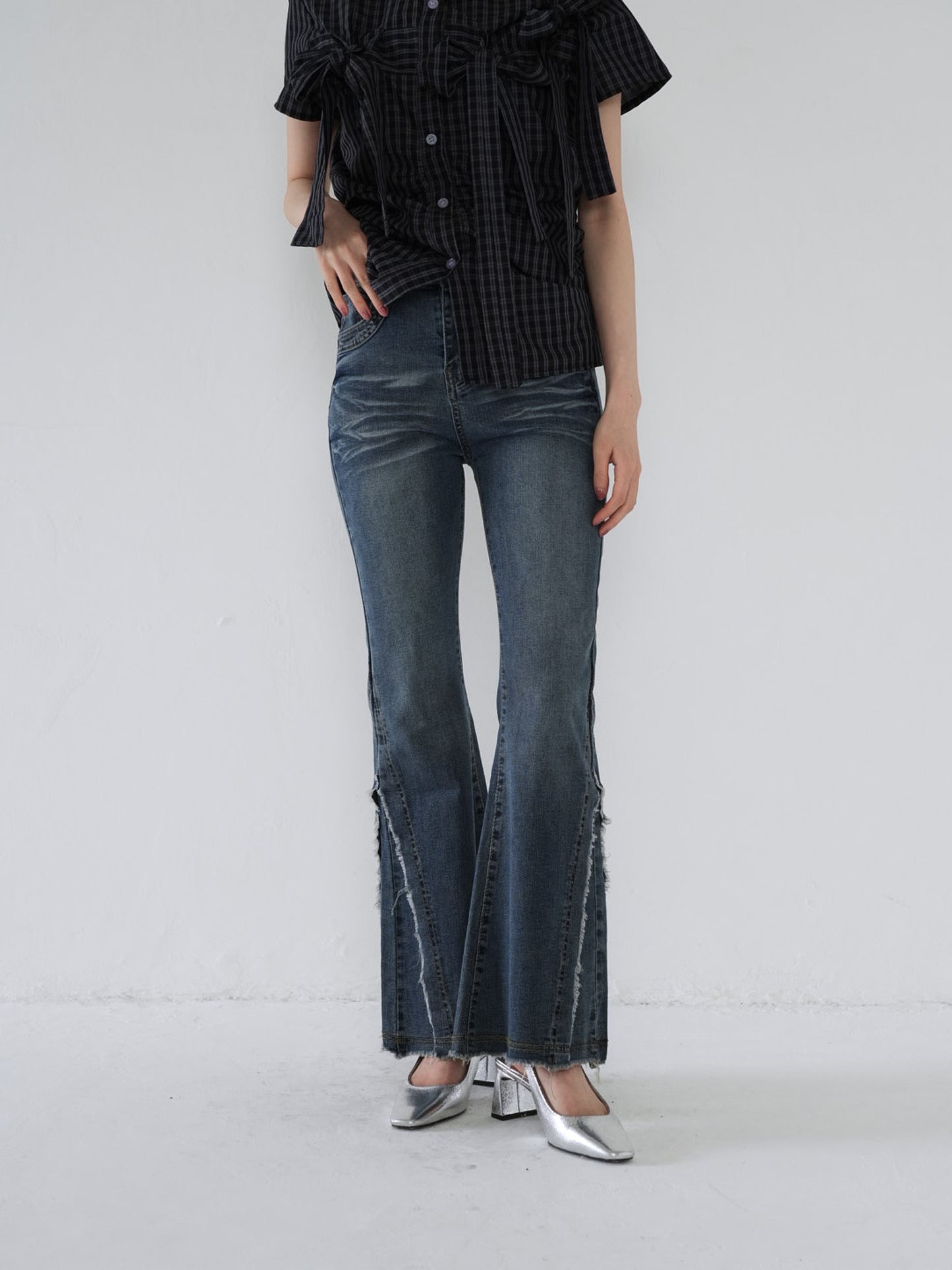 side damage flare pants