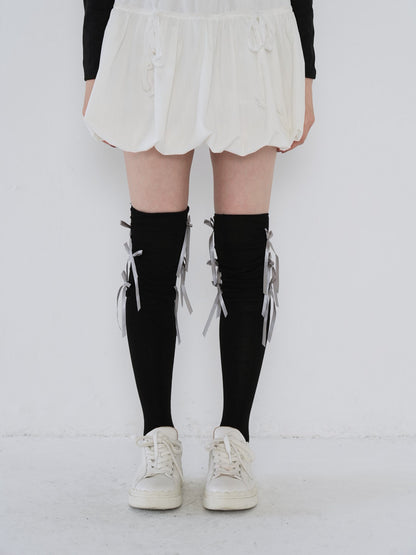 slouchy tie-up thigh socks