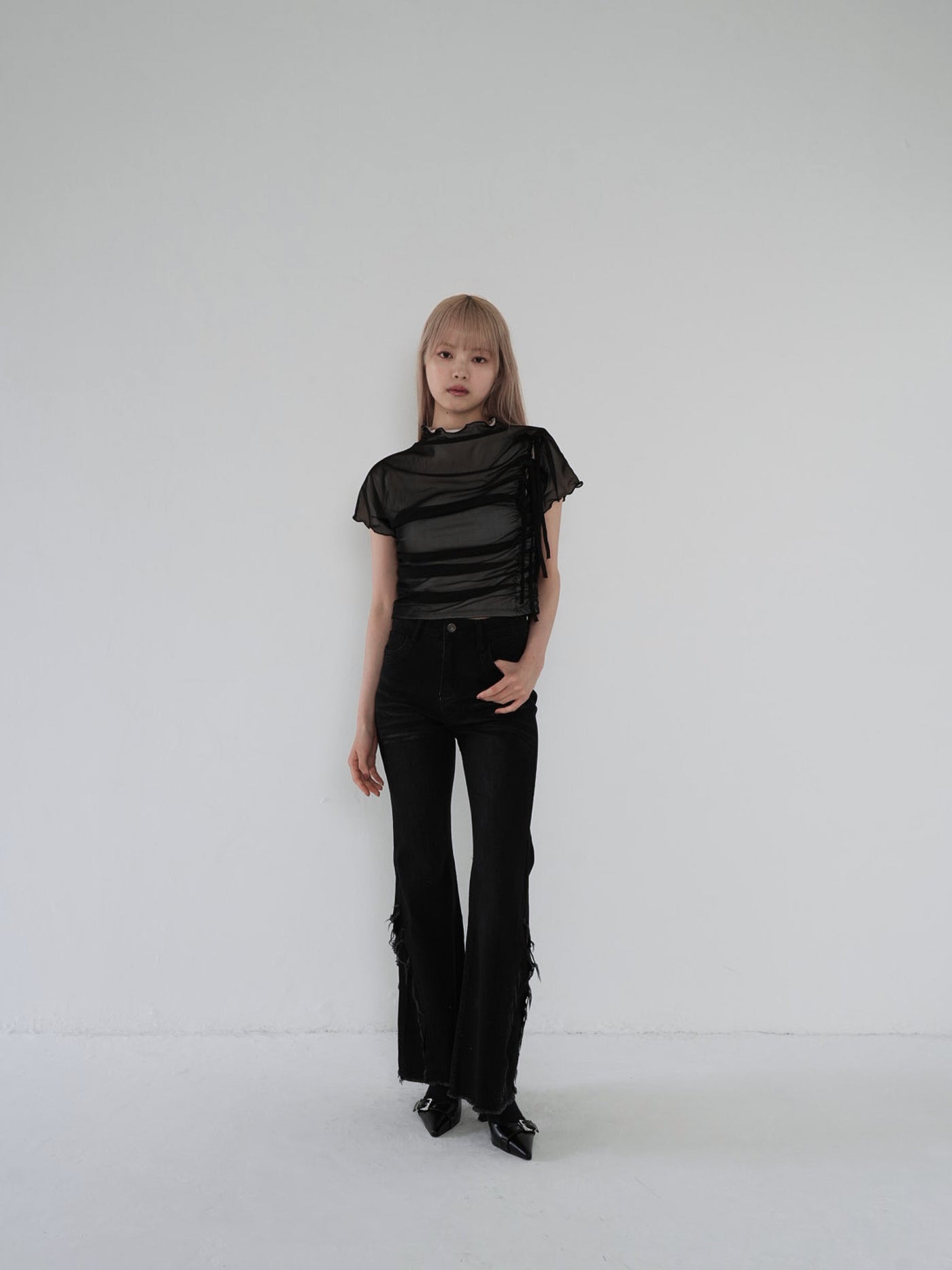 side damage flare pants