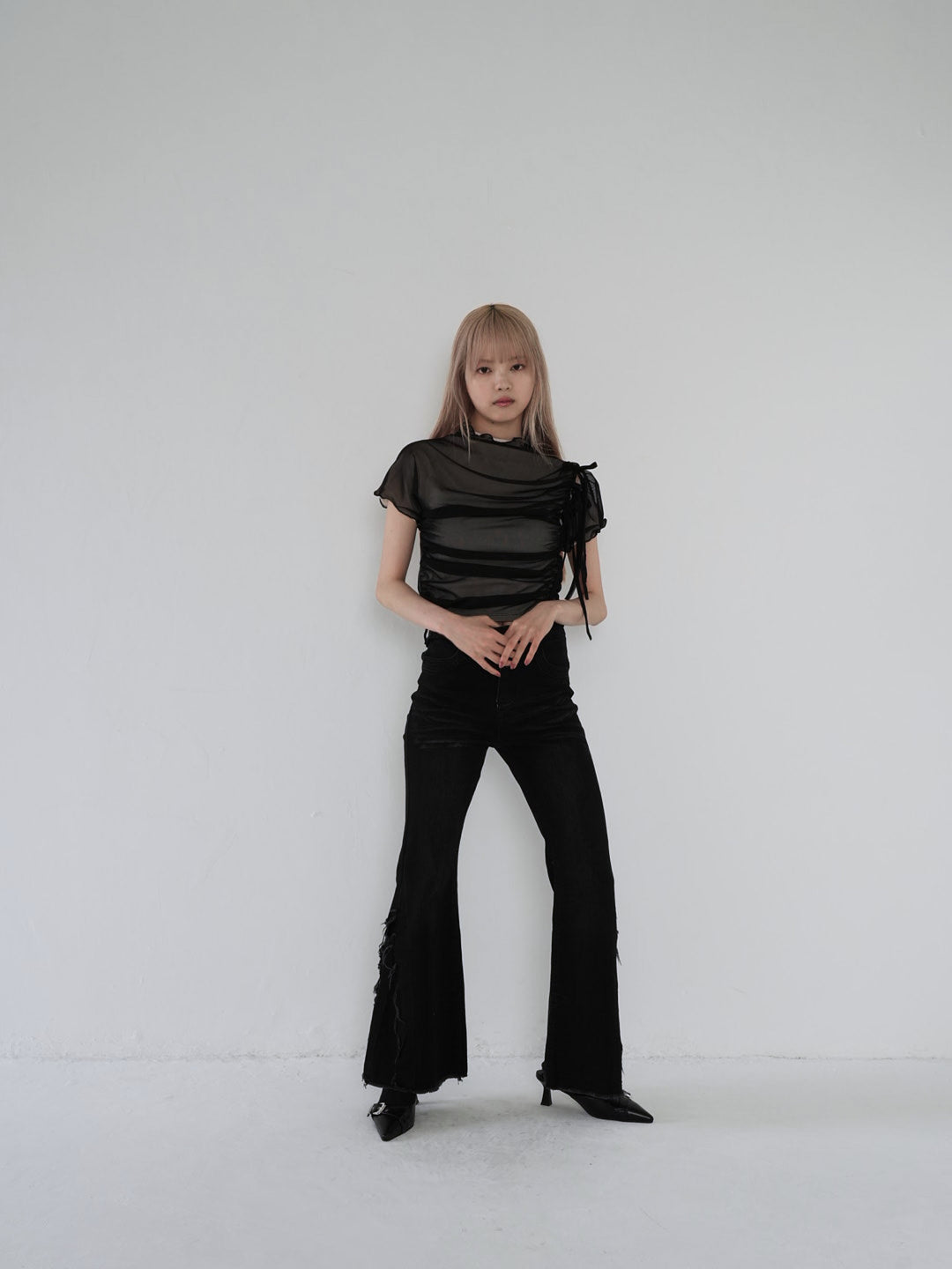 side damage flare pants