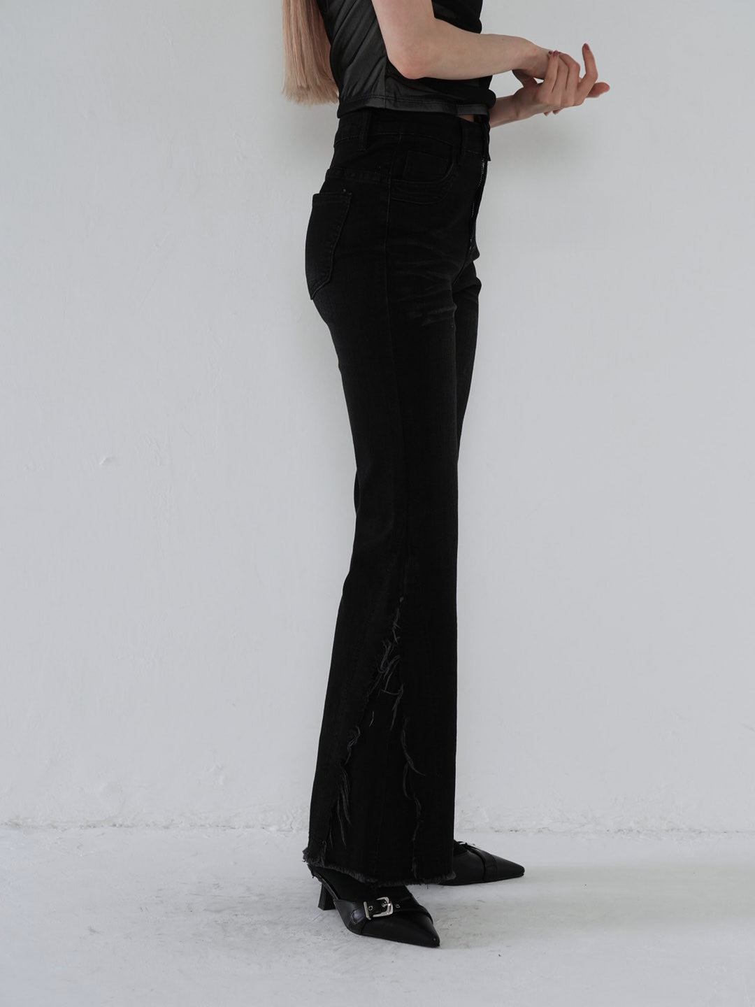 side damage flare pants