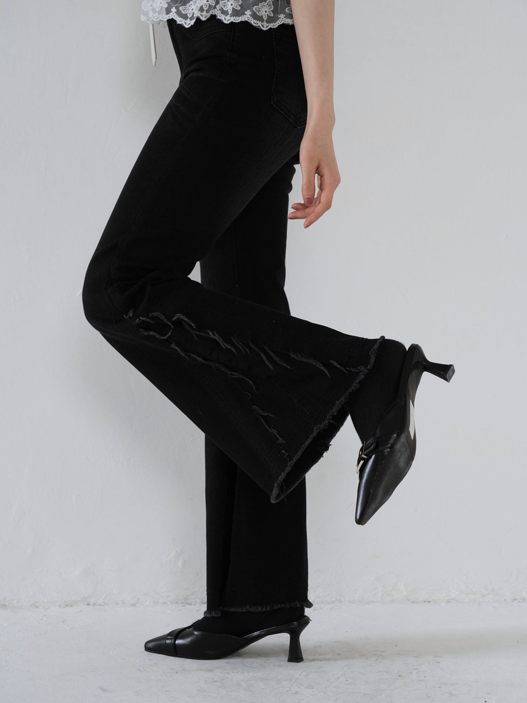 side damage flare pants