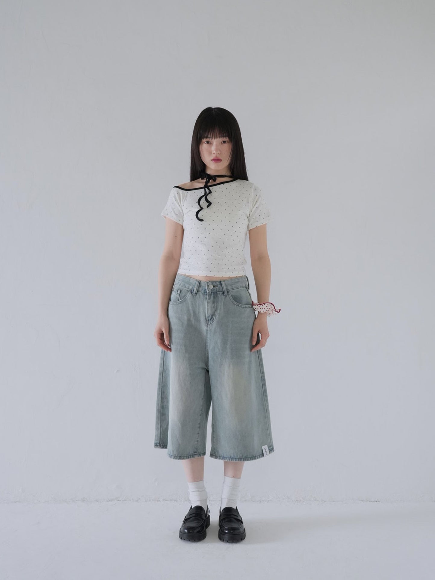 wide denim culottes