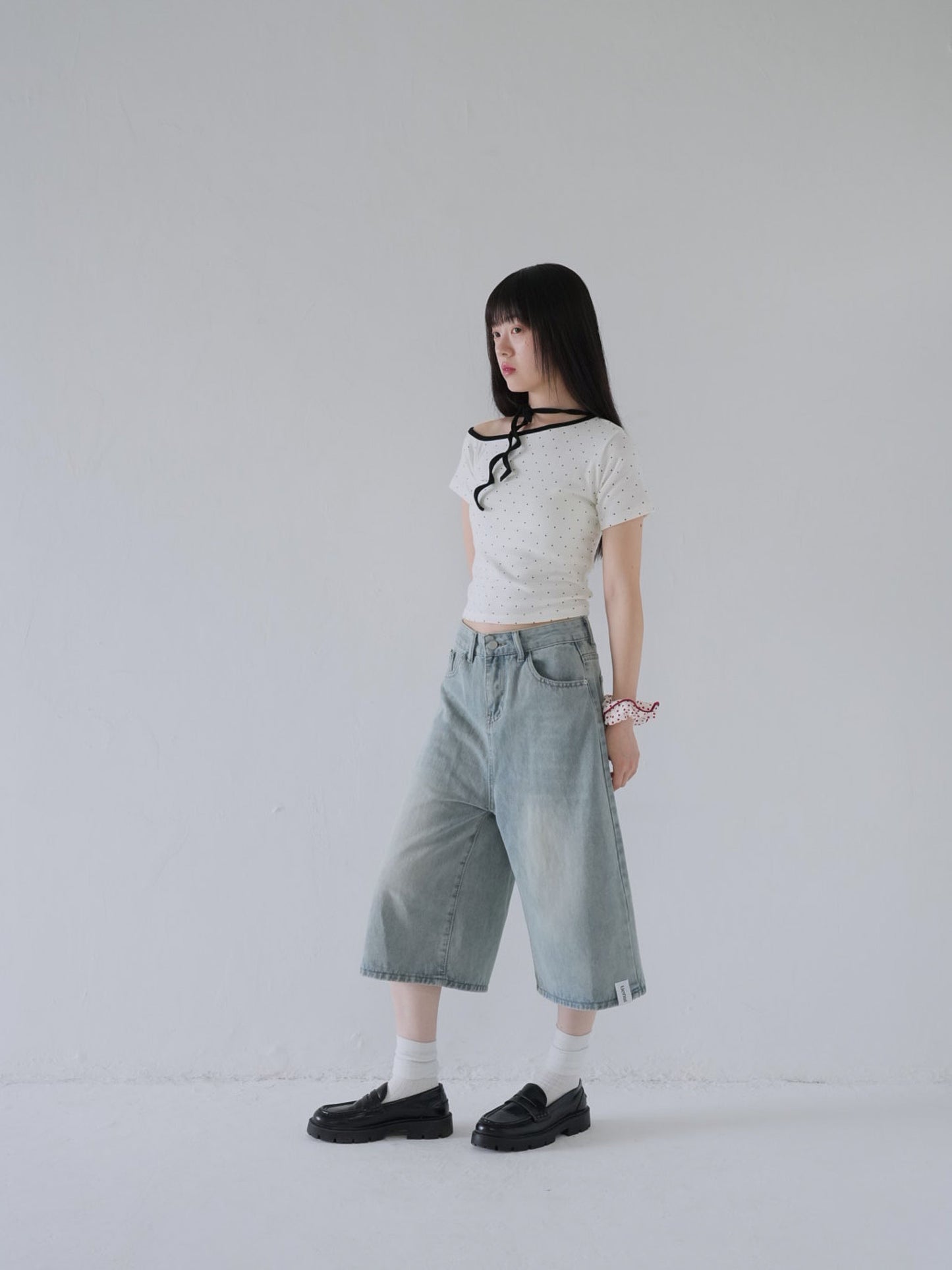 wide denim culottes