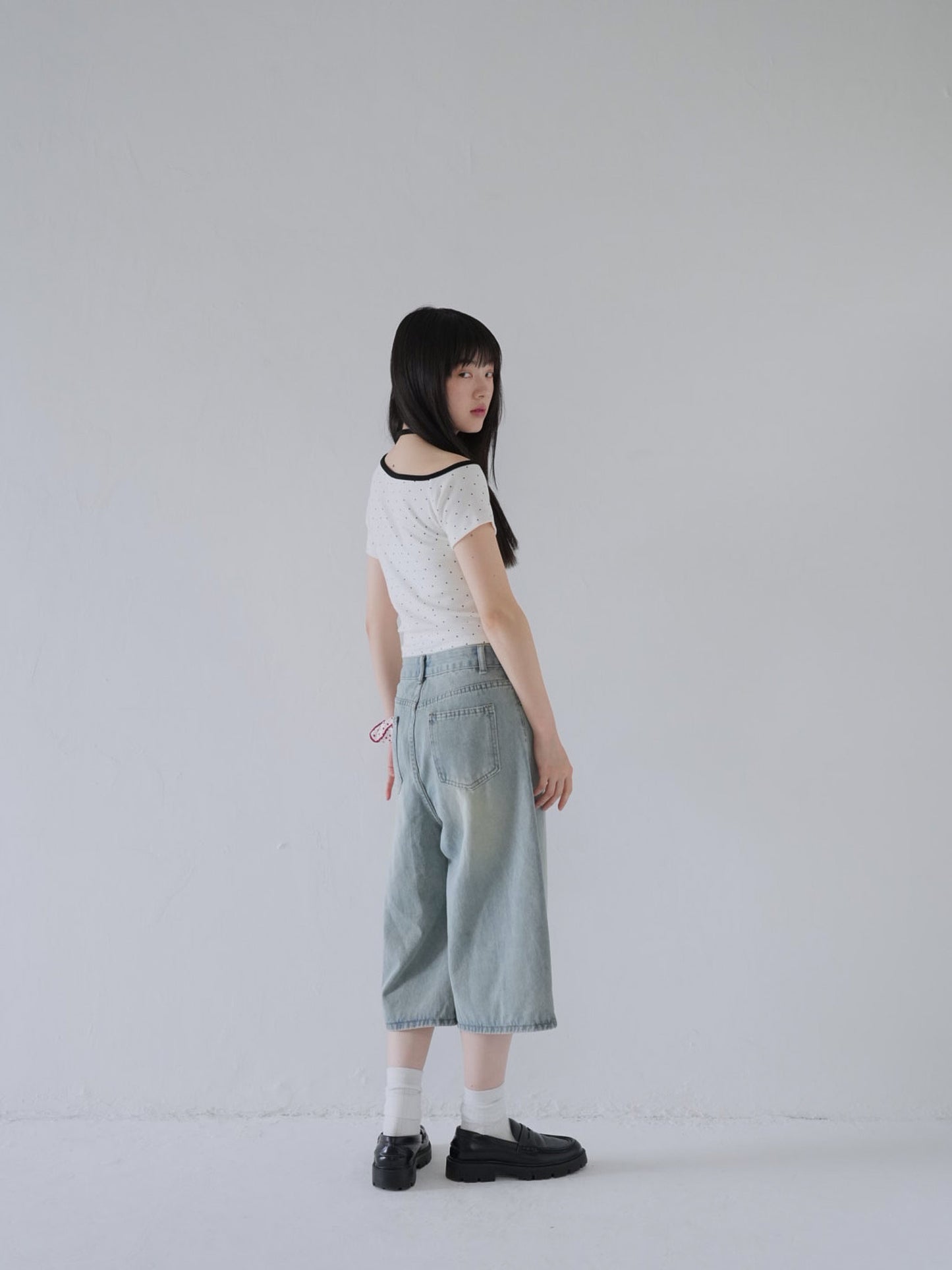 wide denim culottes