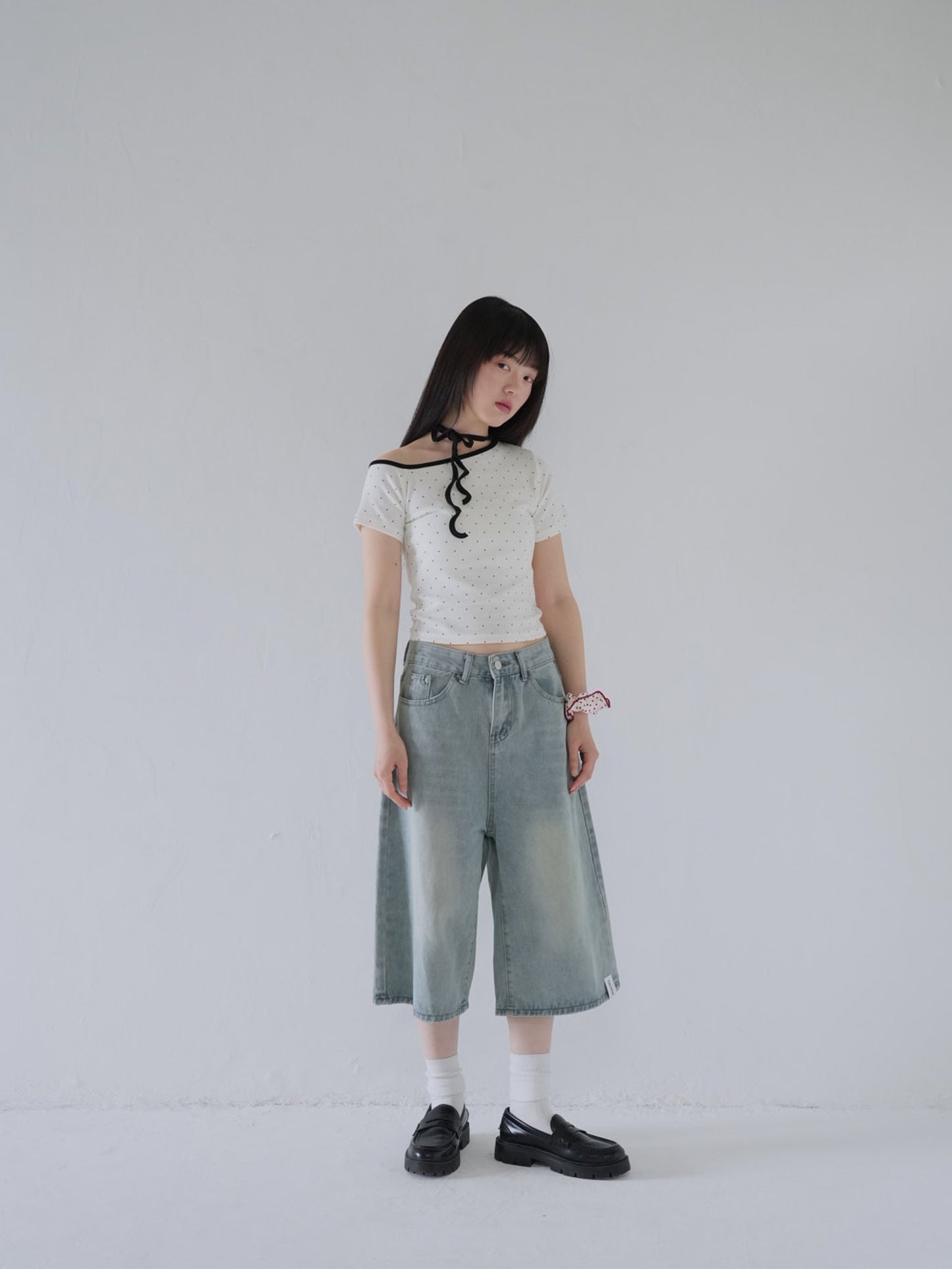 wide denim culottes