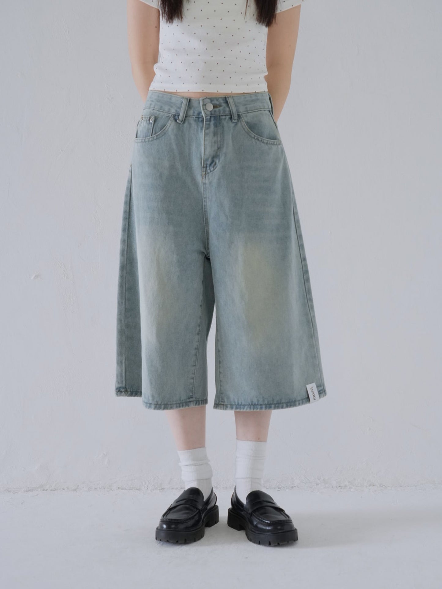 wide denim culottes