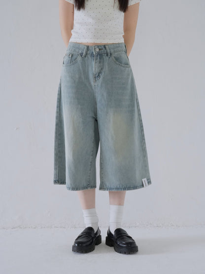 wide denim culottes