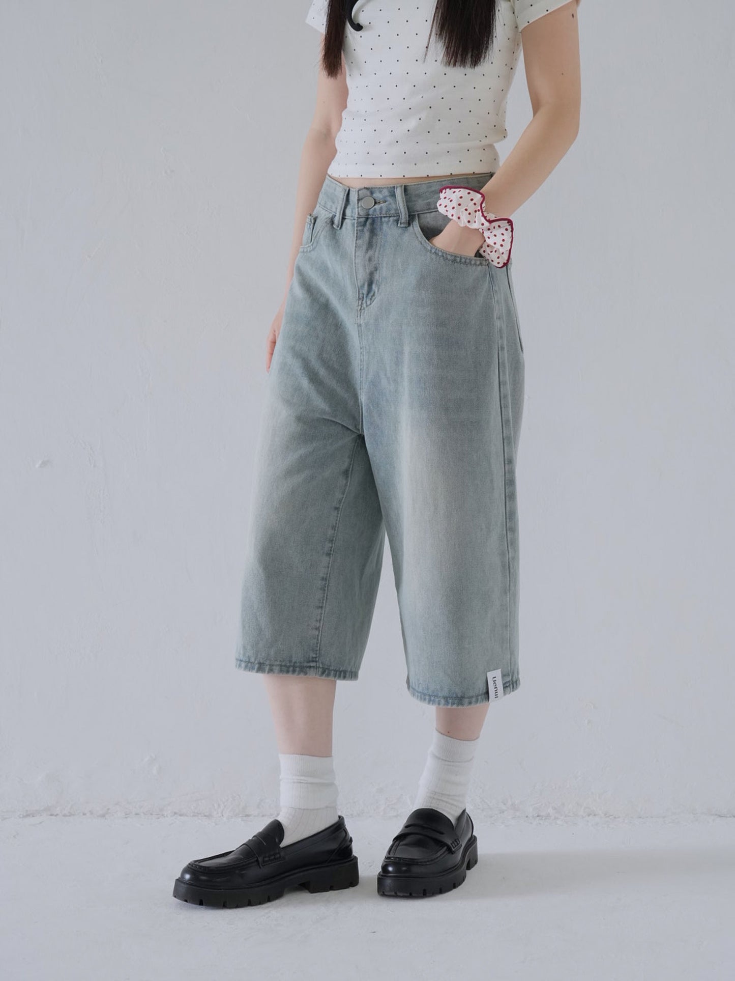 wide denim culottes