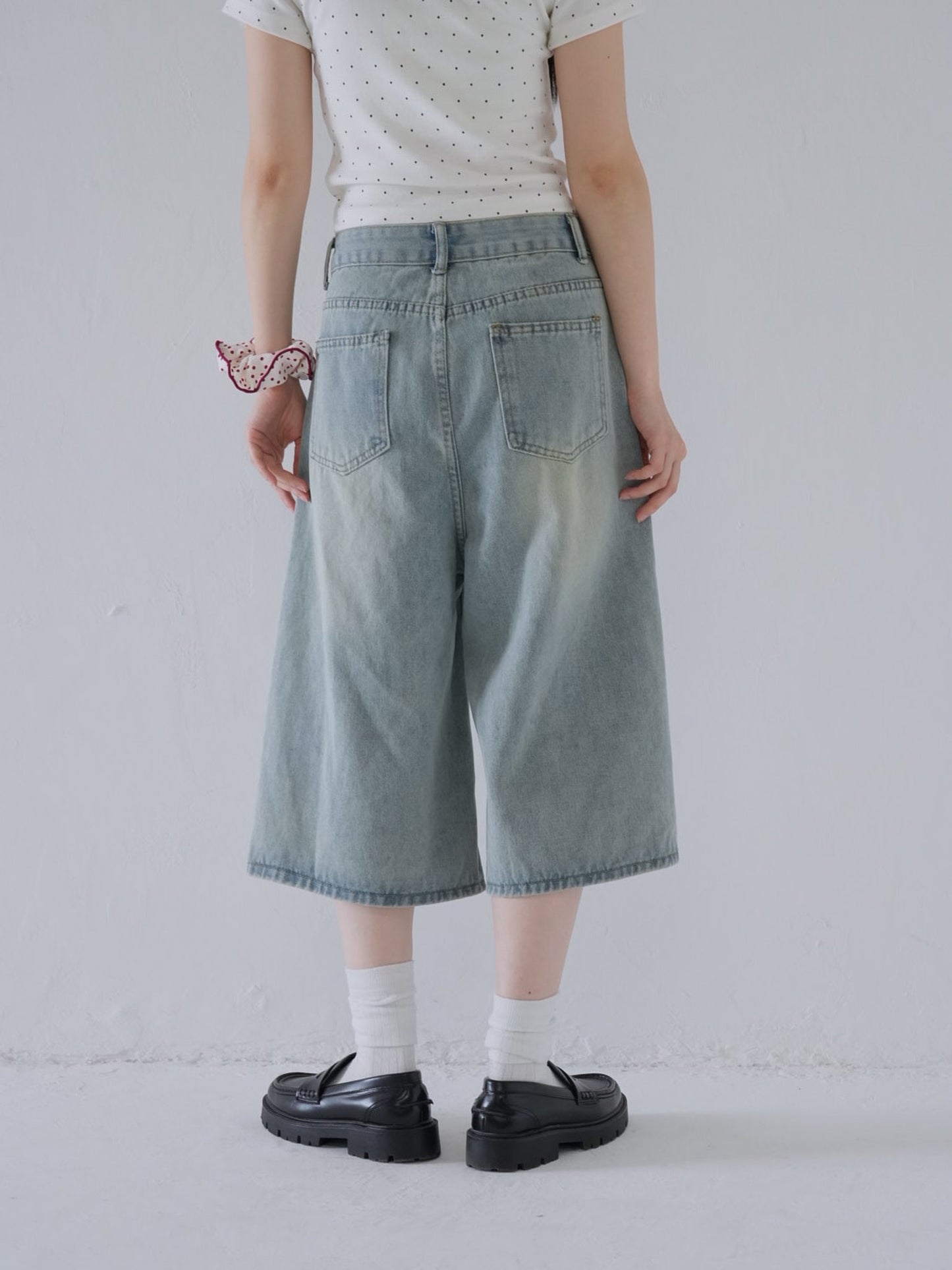 wide denim culottes