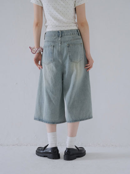 wide denim culottes