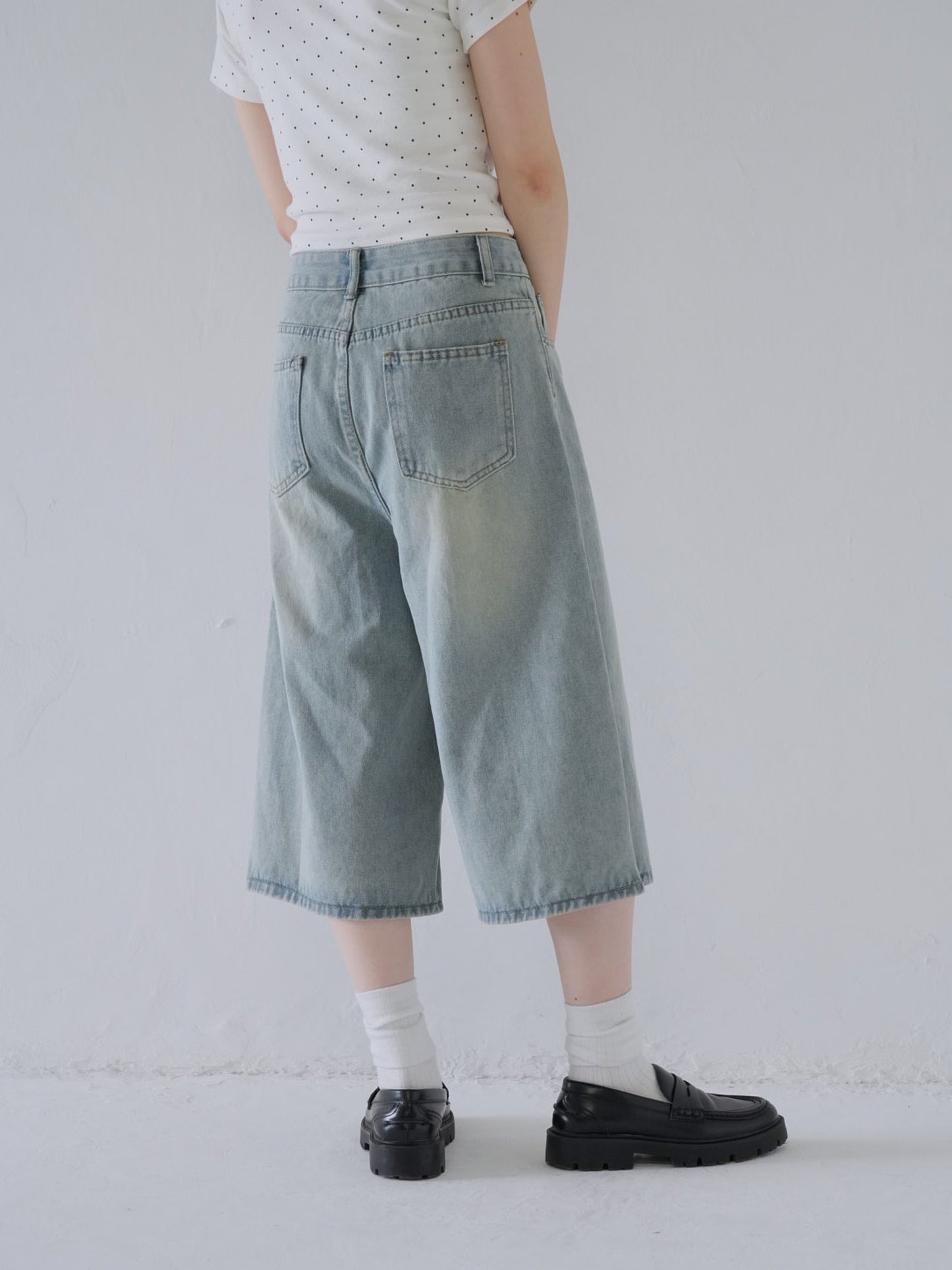 wide denim culottes