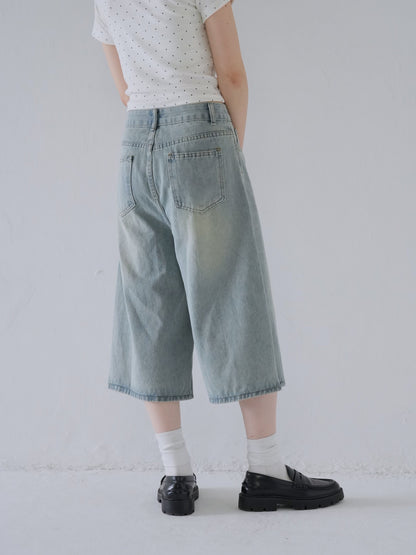wide denim culottes