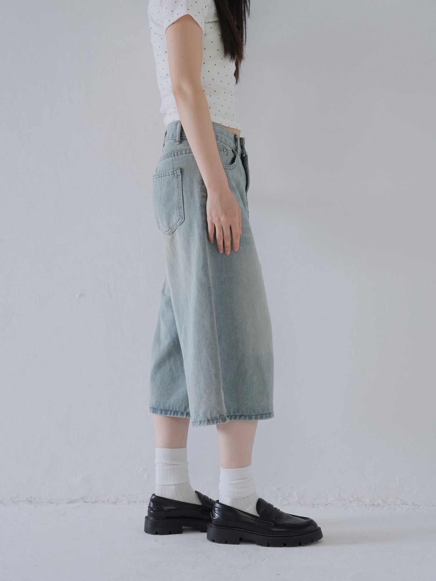 デニム ハーフパンツ 大人カジュアル レディース Uenui