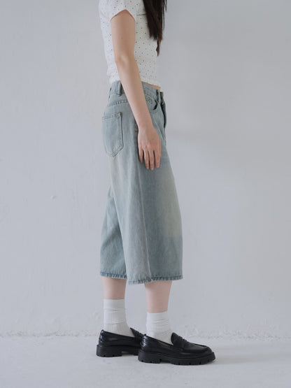 wide denim culottes