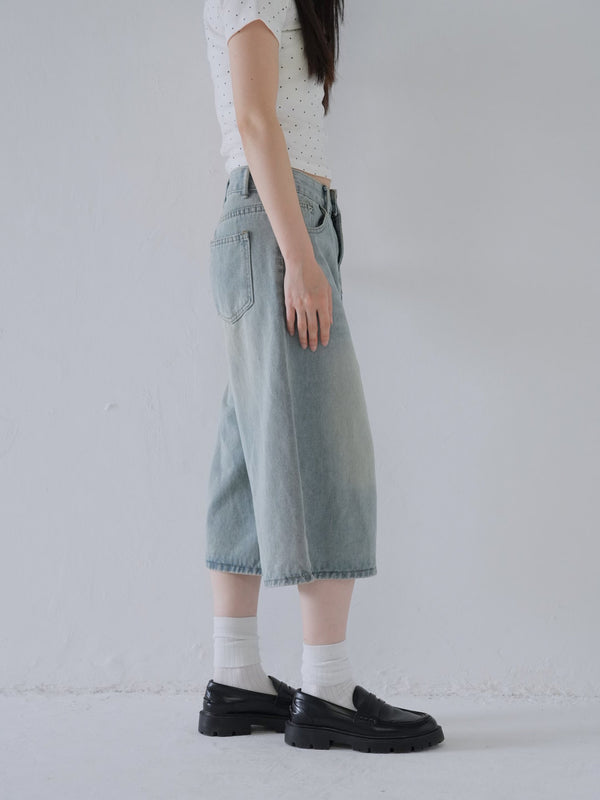 デニム ハーフパンツ 大人カジュアル レディース Uenui