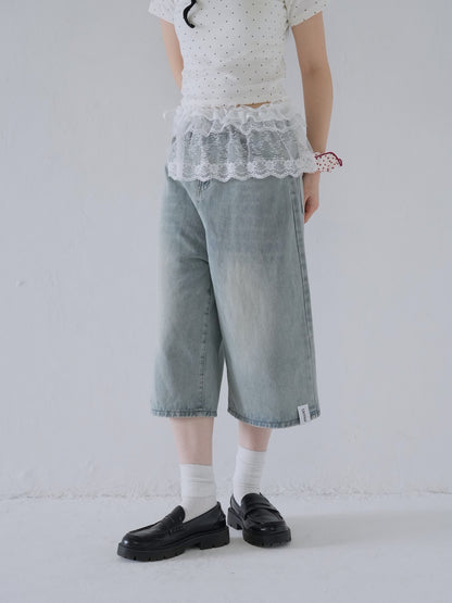wide denim culottes