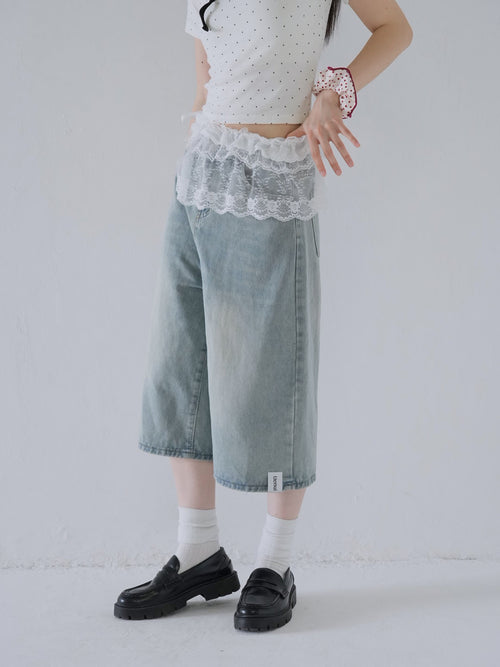 ribbon lace hip wrap skirt