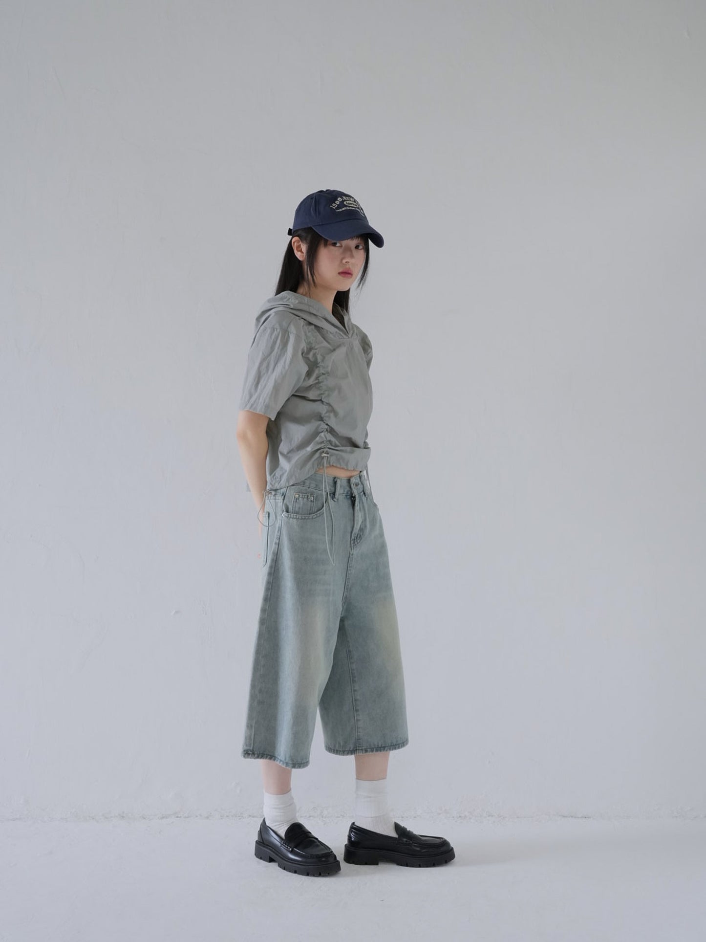 wide denim culottes