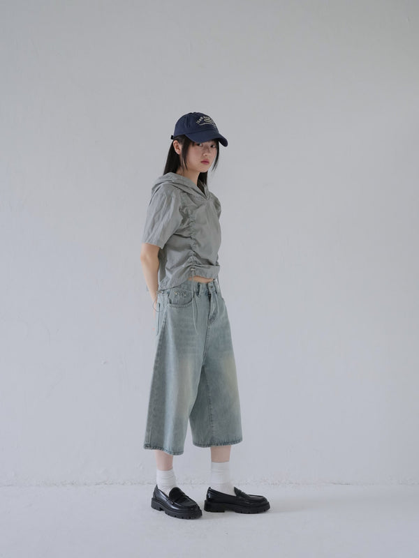 デニム ハーフパンツ 大人カジュアル レディース Uenui