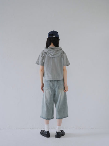 wide denim culottes
