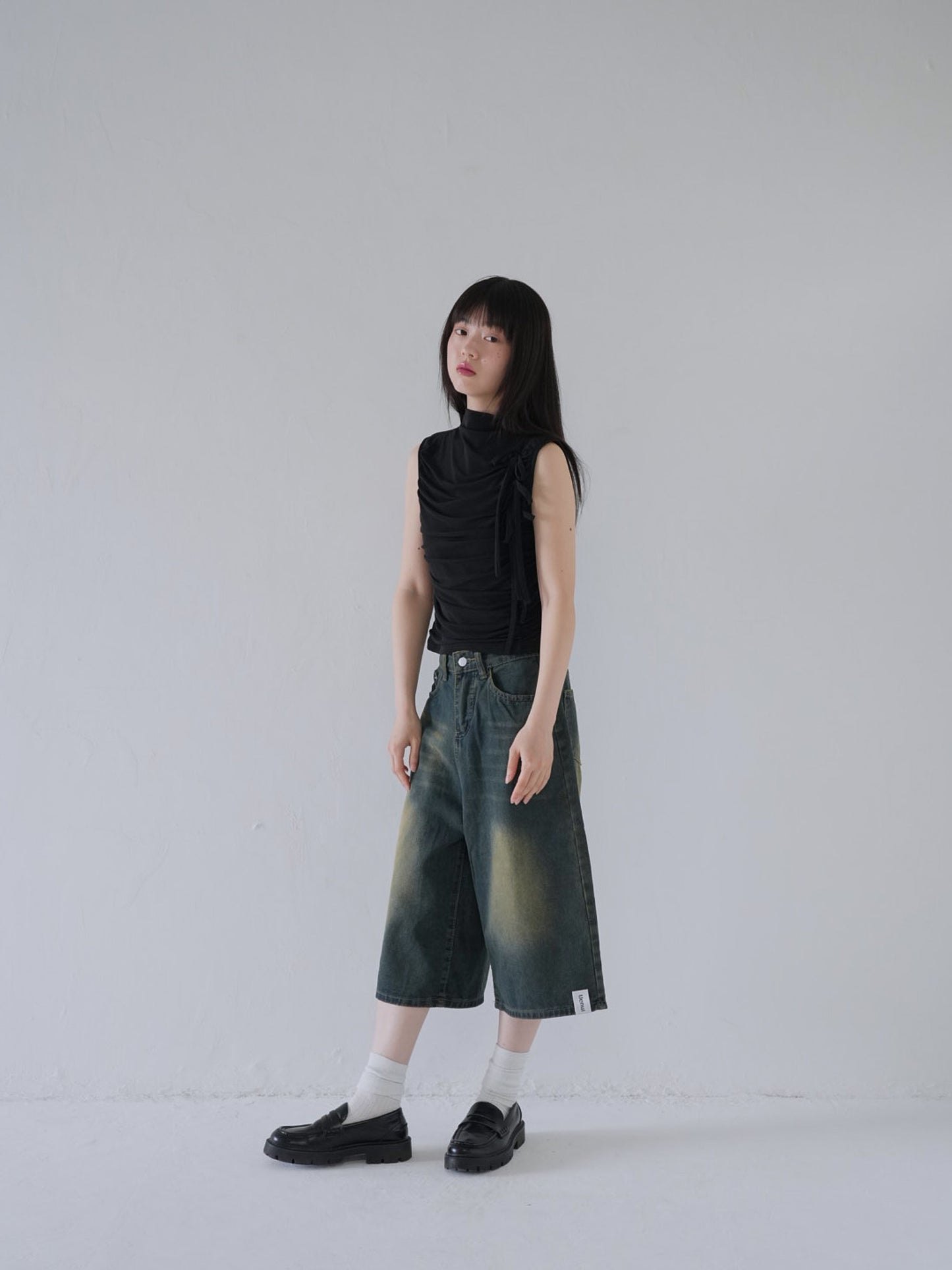 wide denim culottes