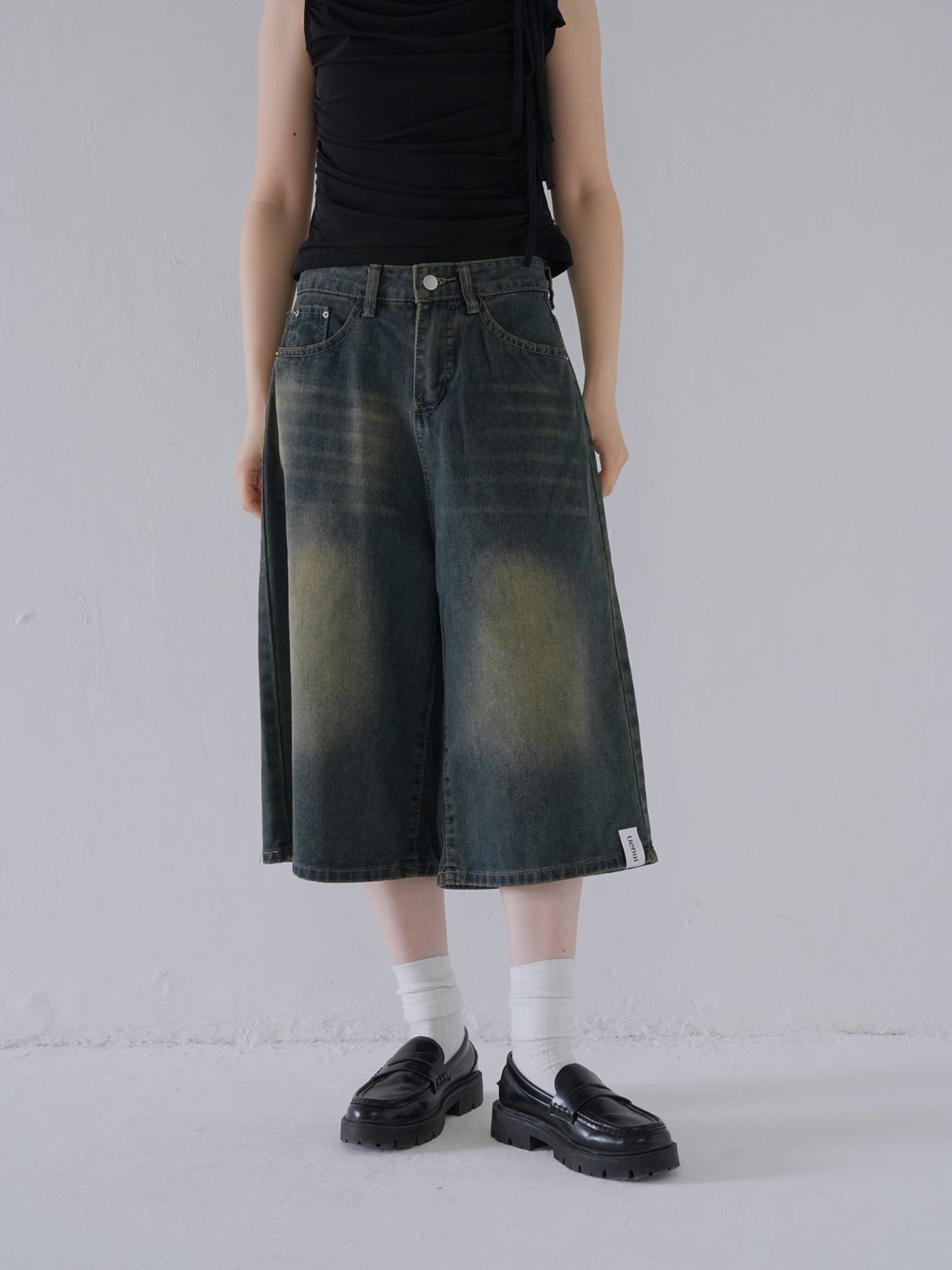wide denim culottes