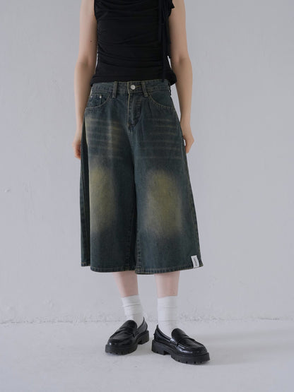 wide denim culottes
