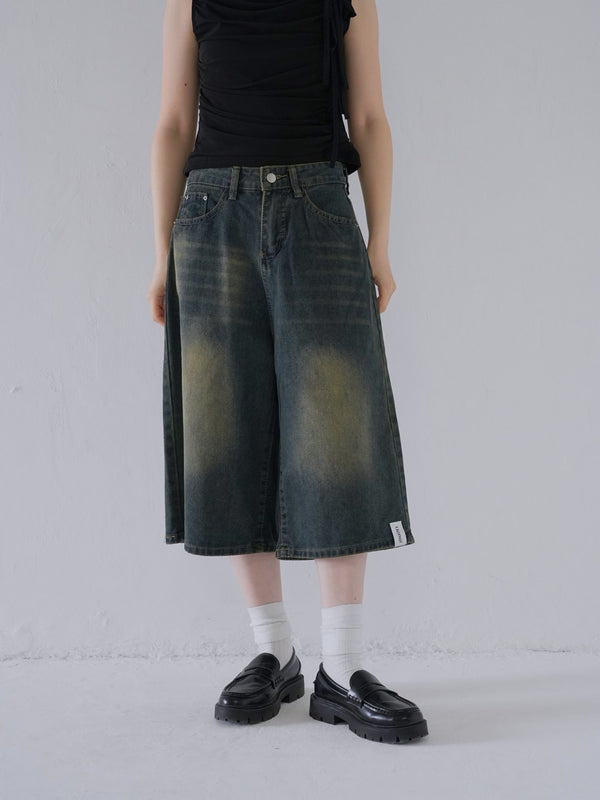 デニム ハーフパンツ 大人カジュアル レディース Uenui