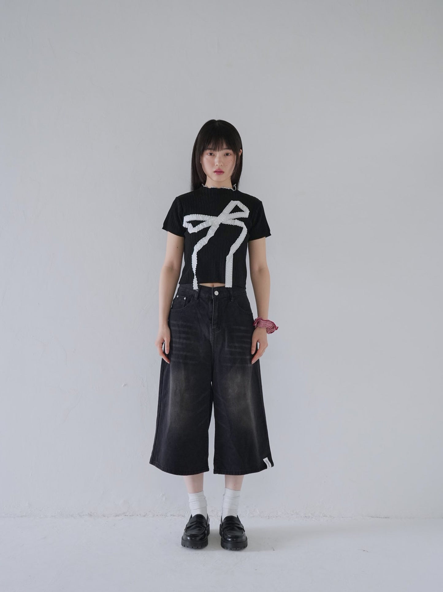 wide denim culottes