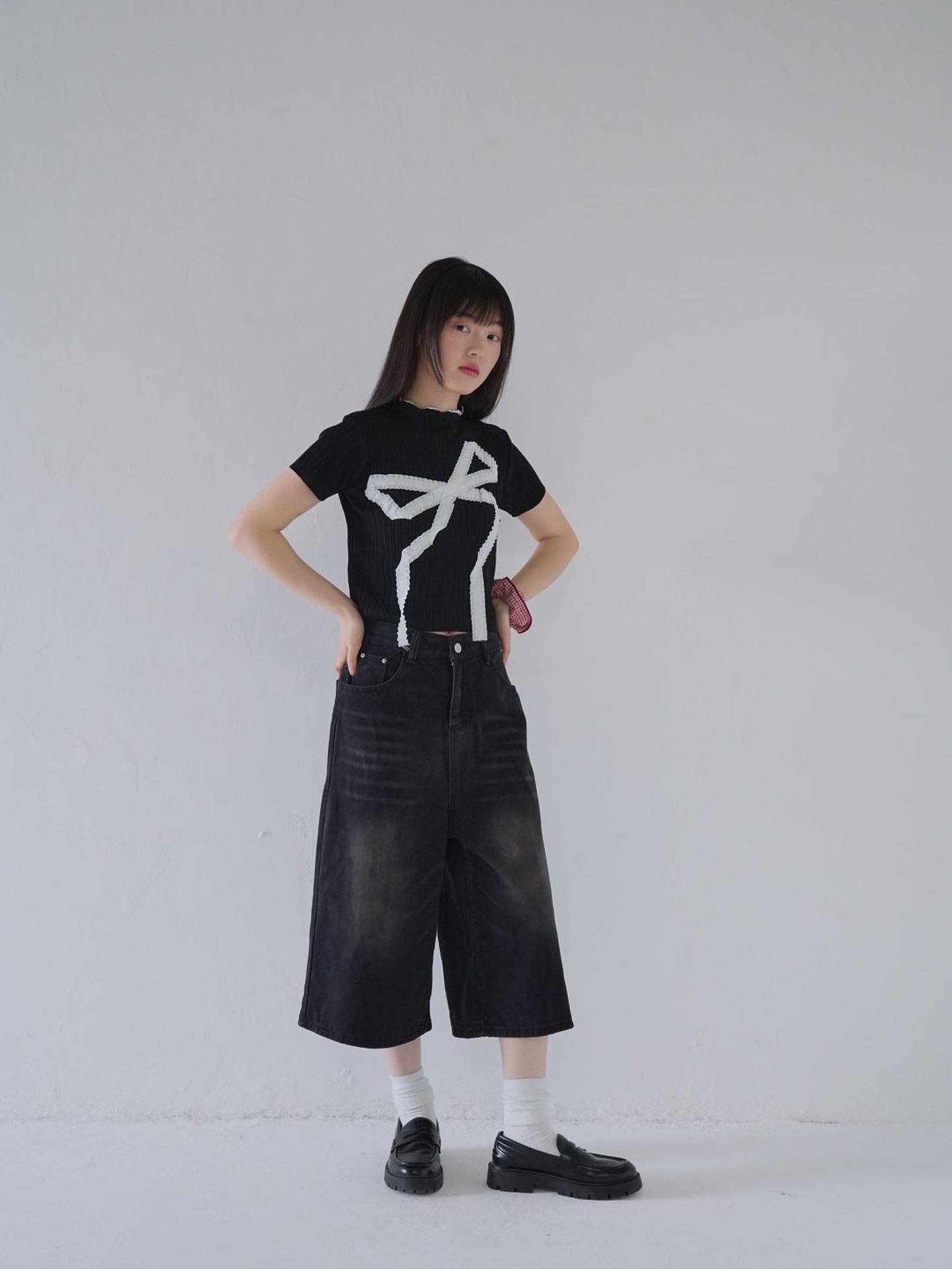 wide denim culottes