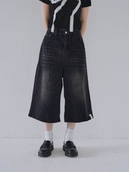 wide denim culottes