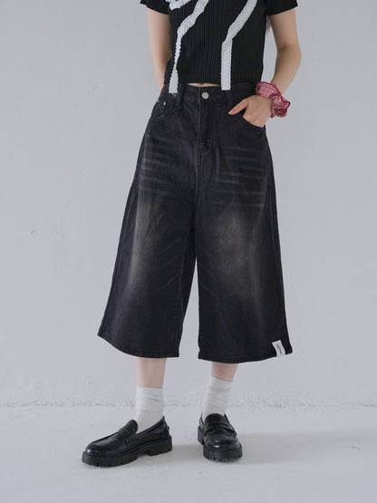 wide denim culottes
