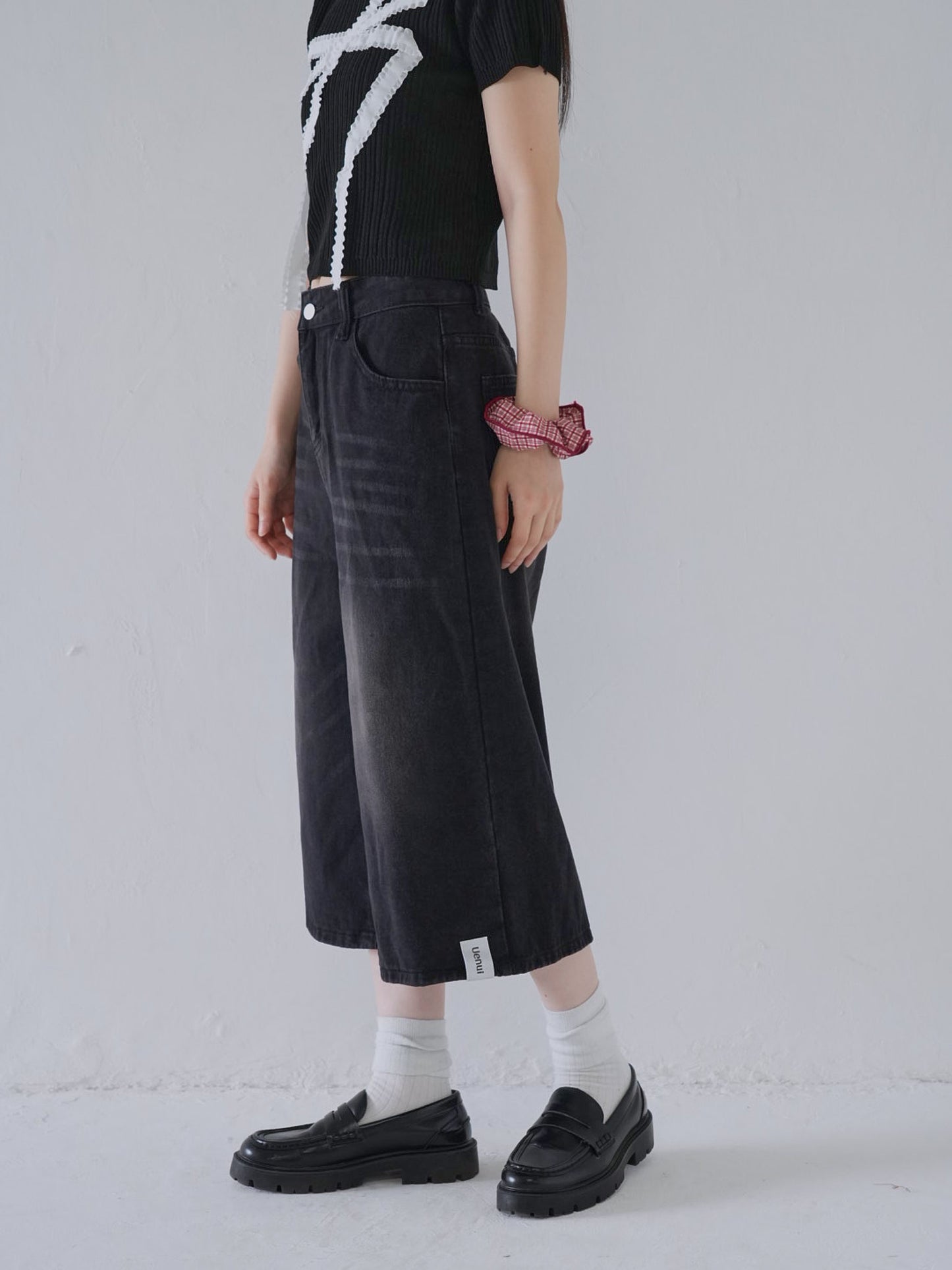 wide denim culottes