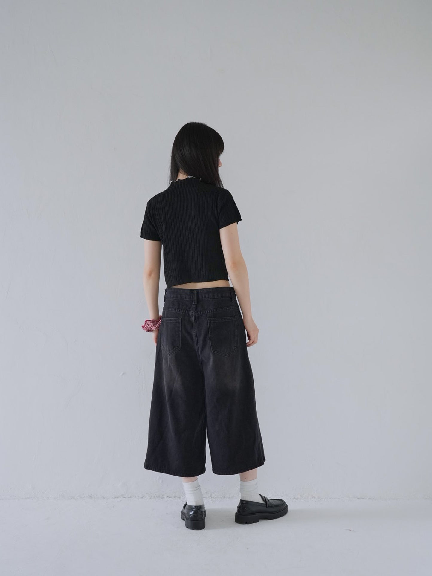 wide denim culottes