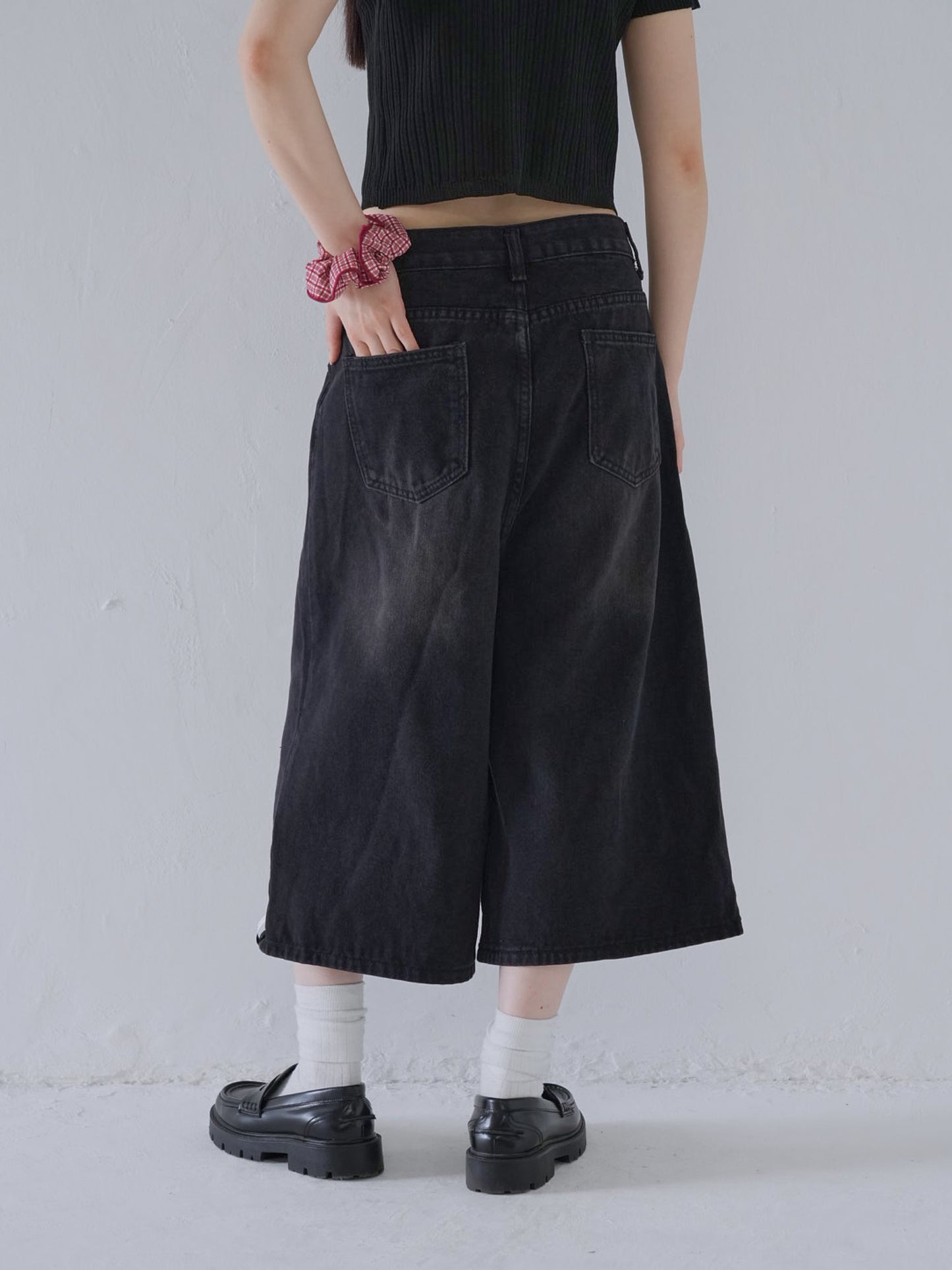 wide denim culottes