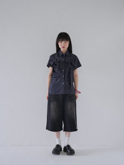 wide denim culottes