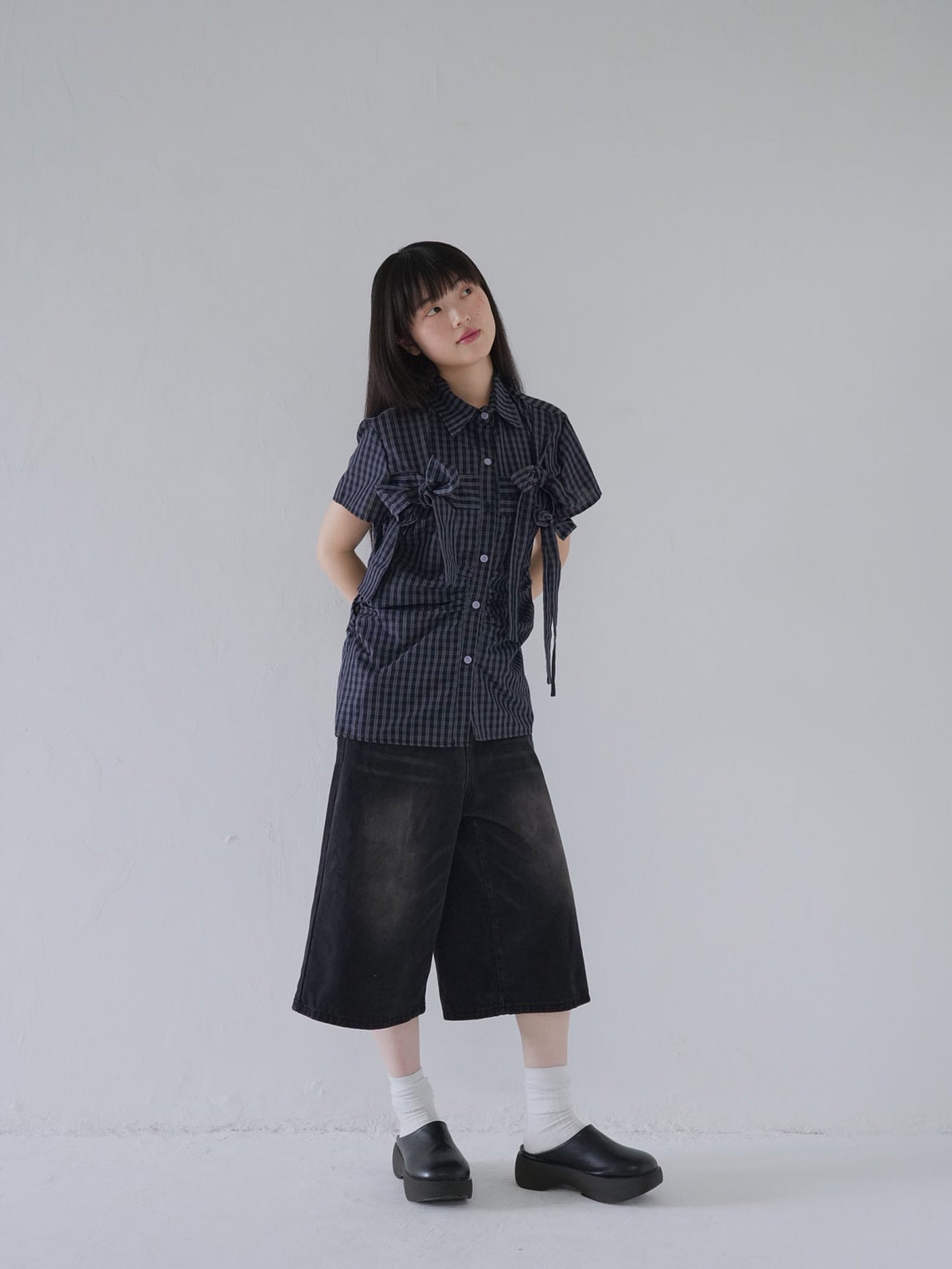 wide denim culottes