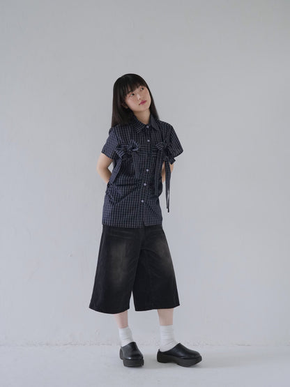 wide denim culottes