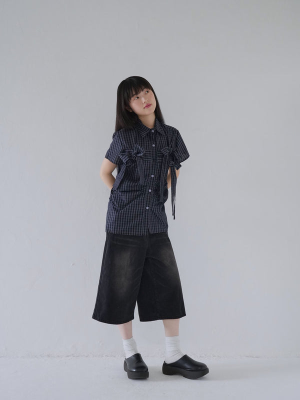 デニム ハーフパンツ 大人カジュアル レディース Uenui