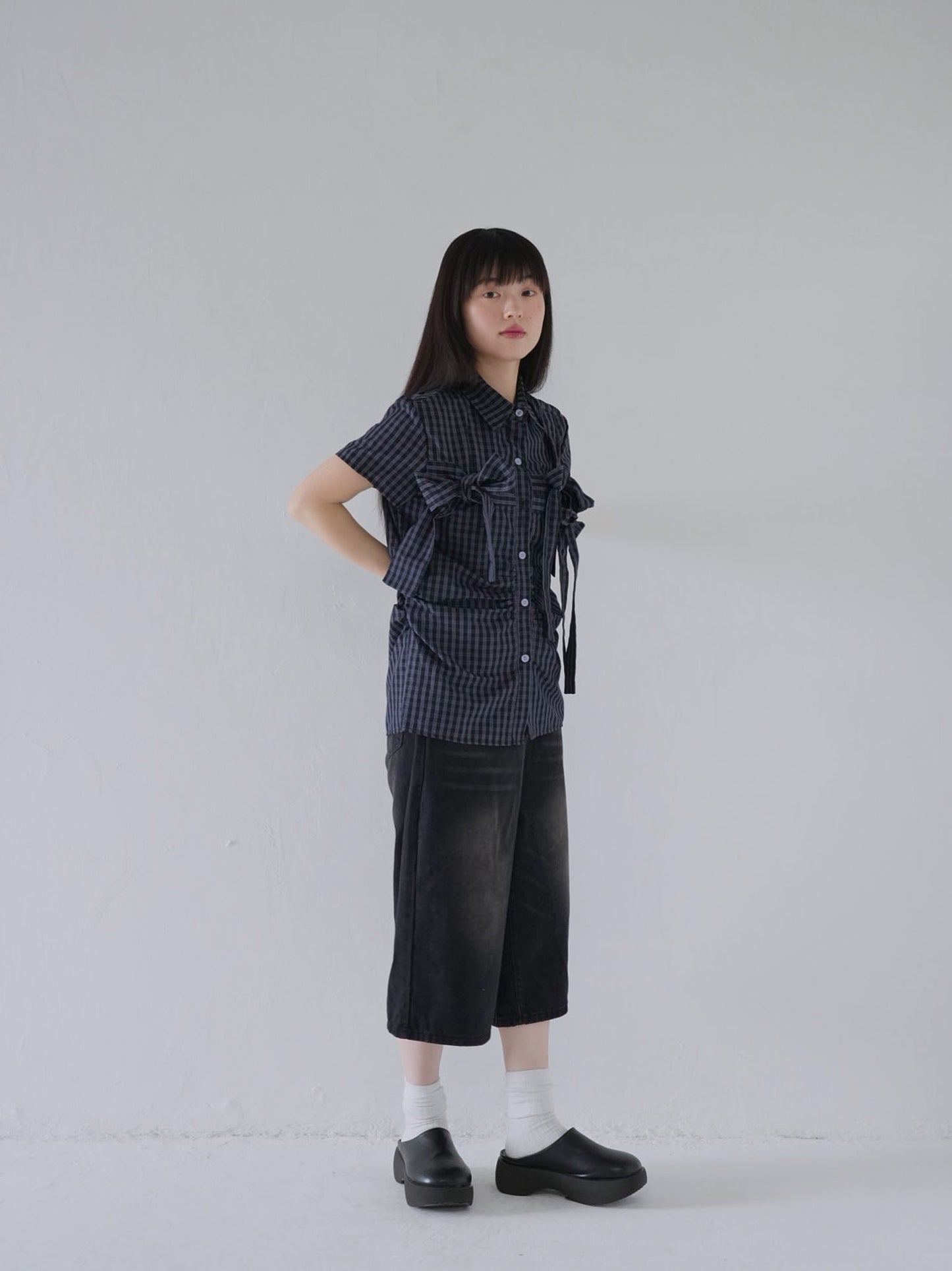 wide denim culottes