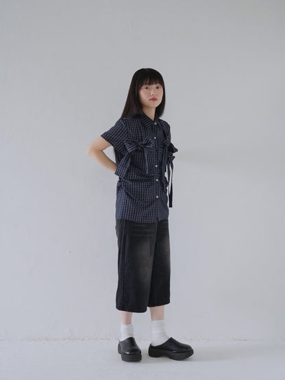 wide denim culottes