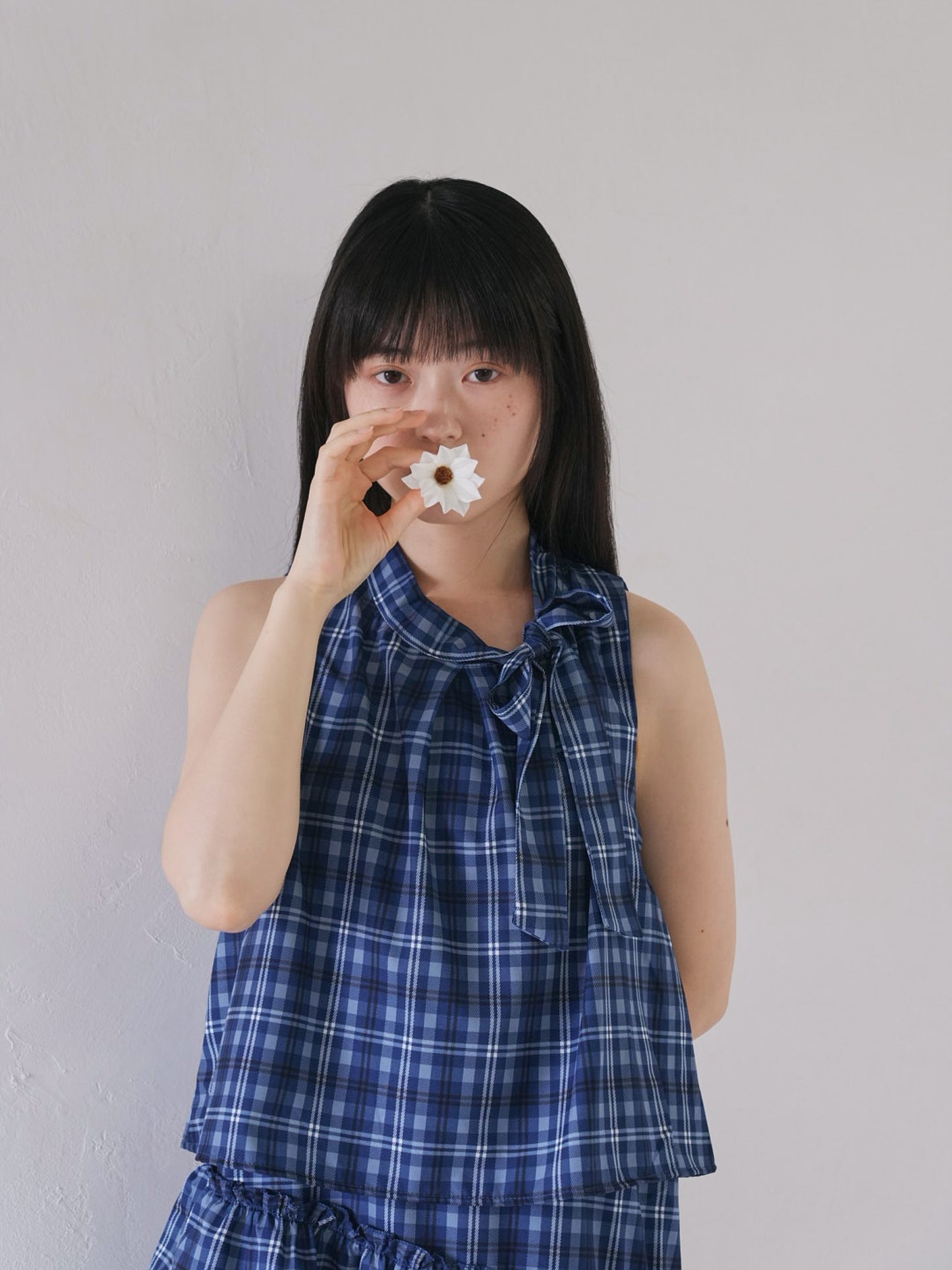 retro plaid ruffle one piece