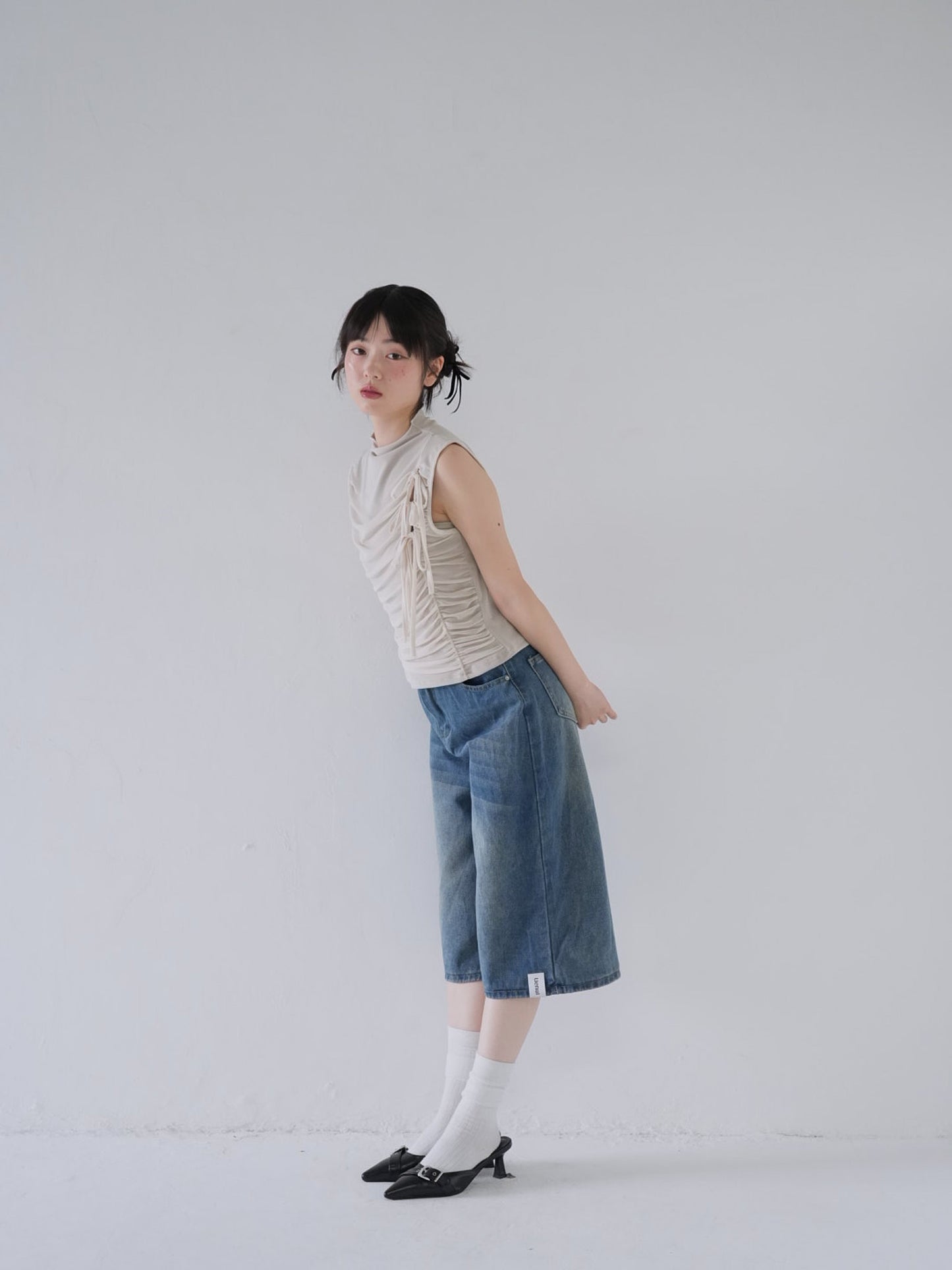 wide denim culottes