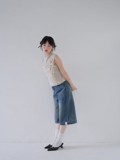 wide denim culottes