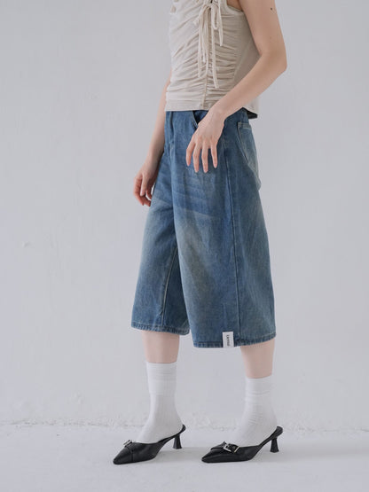 wide denim culottes