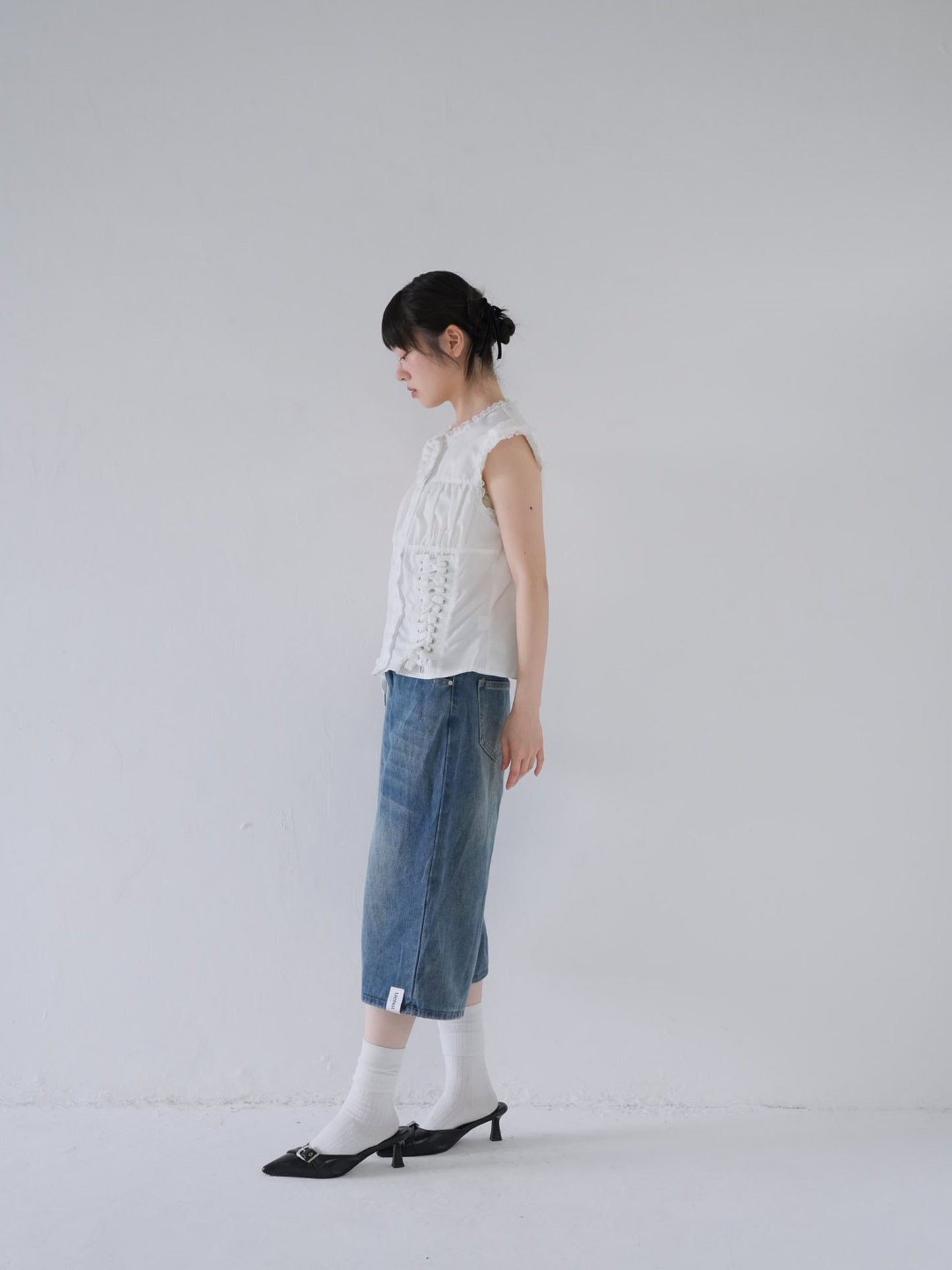 wide denim culottes